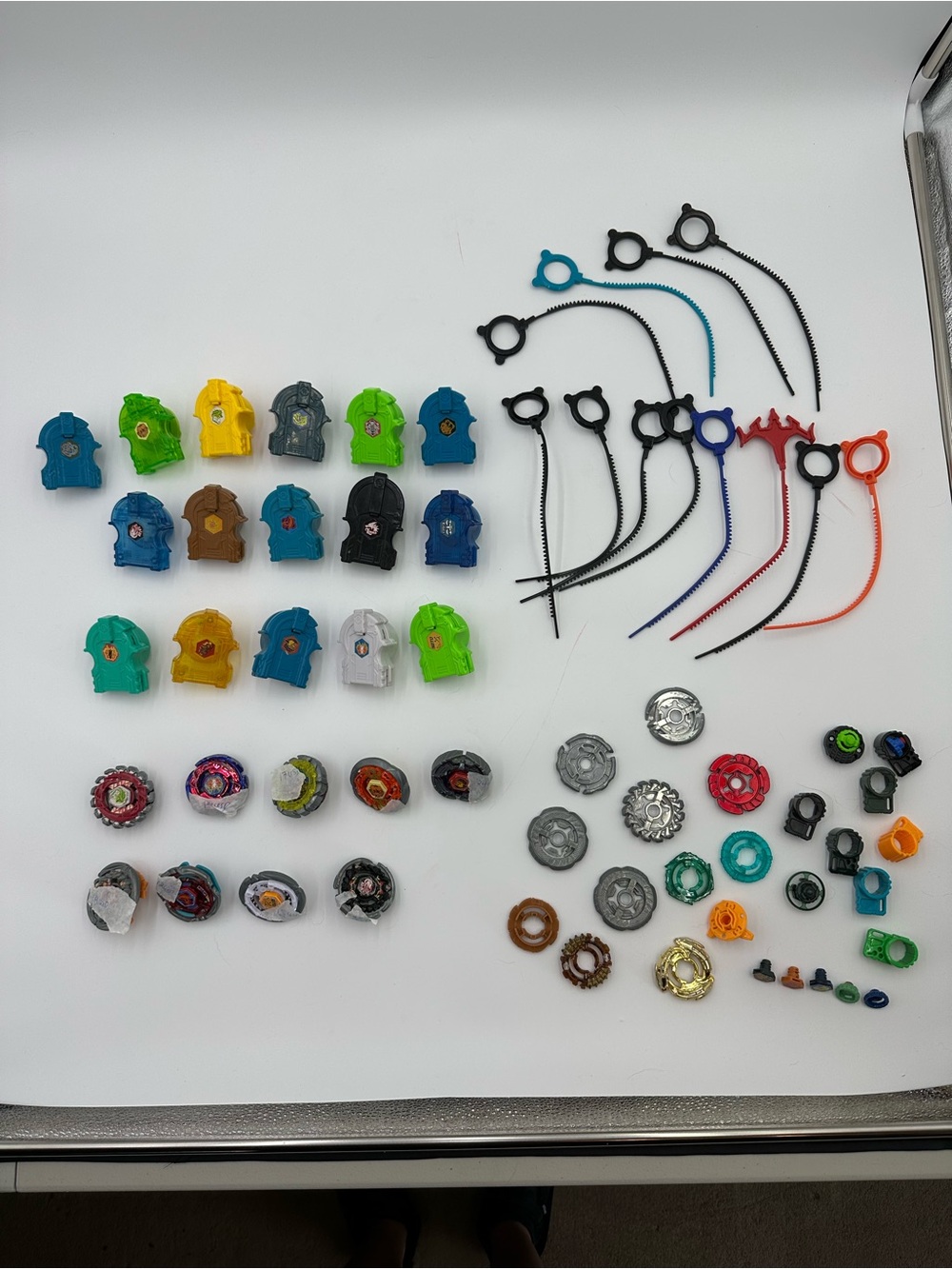 Beyblade Burst Lot Launchers Ripcords Metal Parts Storage Bag